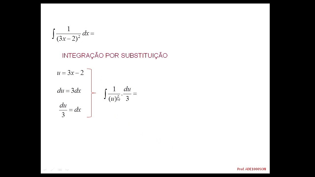 Integral por substituição 02