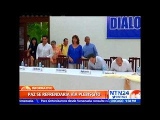 Refrendación de la paz en Colombia sería vía plebiscito