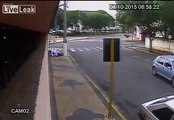 Young motorcyclist lost steering control and crashed into a pole