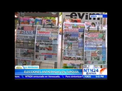 Presidente de Turquía llama a elecciones legislativas anticipadas