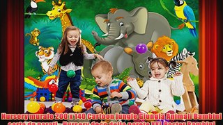 Nursery murale 200 x 140 Cartoon jungle Giungla Animali Bambini carta da parati  Nursery