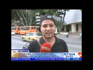 Uno de cuatro venezolanos preferiría irse del país, asegura reciente informe