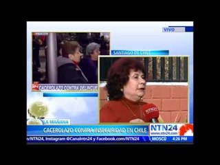 "Cacerolazo" en diversos puntos de la capital chilena contra la delincuencia