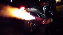 Amazing Motorbike Flames Like Bullet Boost Sparking Out With Flames Awesome Amazing Cool Video HD 20