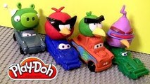 Play Doh Cars Angry Birds Space Mater & Lightning McQueen as Red Bird and Bad Piggies Disn