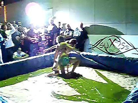 Mud wrestling round 1