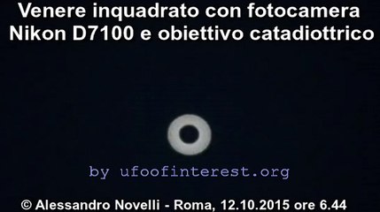 Venere filmato il 12/10/15 con Nikon D7100 e obiettivo catadiottrico con effetto ciambella