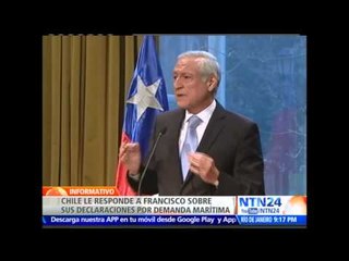 Chile no mediará con Bolivia porque hay un tratado válido y vigente:canciller a petición de Papa