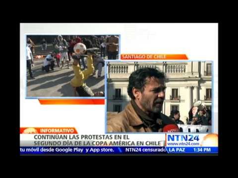 Trabajadores chilenos salen a calles durante la Copa América para exigir mejores condiciones