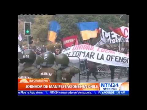 Manifestaciones estudiantiles en Chile terminan en choques con la Policía