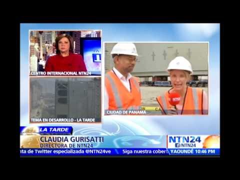 NTN24 en la ampliación del canal de Panamá, que instaló la última compuerta de las nuevas esclusas