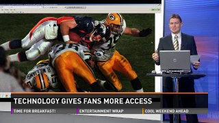 Terrance 'Pot Roast' Knighton of Denver Broncos uses Google Glass at Super Bowl