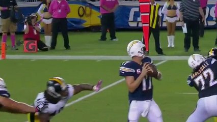 How did the Chargers falter against the Steelers?