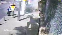 Une attaque à la voiture bélier et à l'arme blanche filmée par une caméra de surveillance en Israel