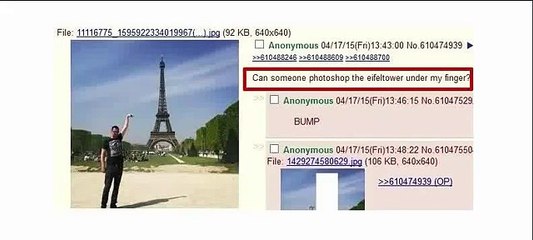 Can Some Photoshop The Eiffel Tower under my Finger | Funny HD