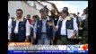 Santos visita zonas afectadas por el fuerte sismo de magnitud 6.6 que sacudió a Colombia