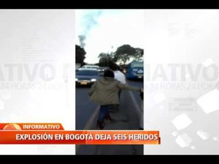 Télécharger la video: Atentado en Bogotá: al menos siete heridos, entre ellos cinco policías, deja explosión