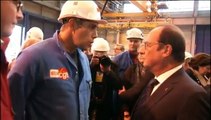 A Saint-Nazaire, deux représentants de la CGT refusent de serrer la main de François Hollande