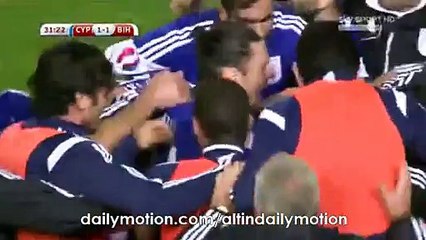 Costas Charalambidis Great Goal - Cyprus 1-1 Bosnia - Euro 2016 - 13.10.2015