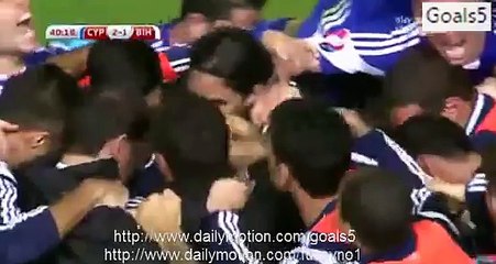 Nestor Mytidis Goal Cyprus 2 - 1 Bosnia and Herzegovina Euro Qualifications 13-10-2015