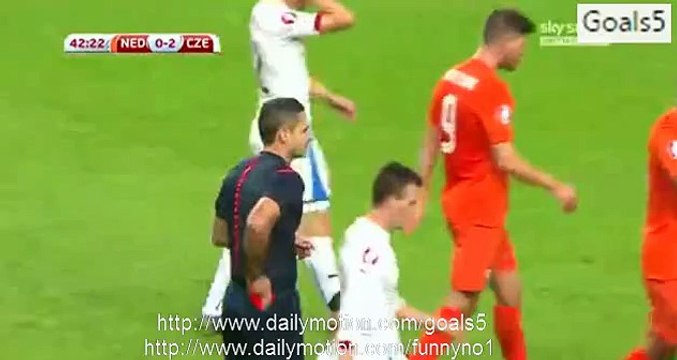 Marek Suchy RED CARD Netherlands 0 - 2 Czech Republic Euro Qualifications 13-10-2015