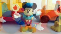 Toy bus Disney Mickey Mouse Donald Duck and Pluto racing toy bus and toy car