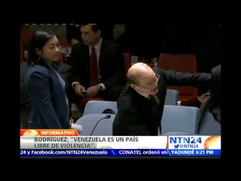 Vzla está libre de violencia : declaraciones de la ministra Delcy Rodríguez en la ONU