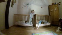 Twins Talking to each other, a Funny Mission Impossible ♥ Babies Escape From Crib, Funny Teamwork