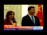 Cristina Fernández levanta críticas por comentario en su cuenta de Twitter durante visita a China