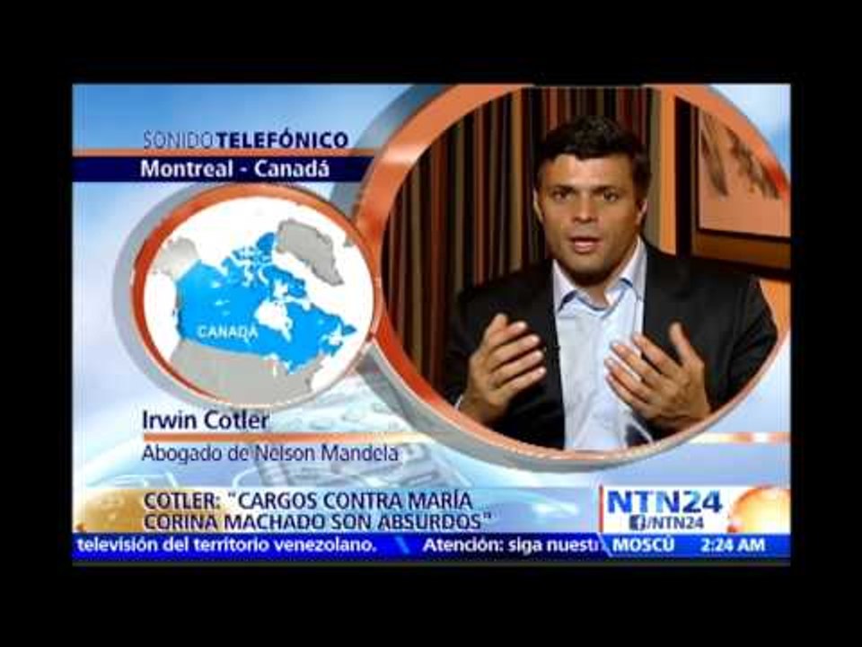 Irwin Cotler, abogado de Leopoldo López, habló en NTN24 sobre el caso del opositor venezolano