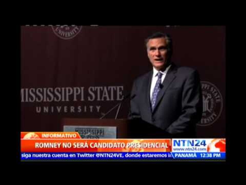 Republicano Mitt Romney descarta su candidatura para llegar a la Casa Blanca