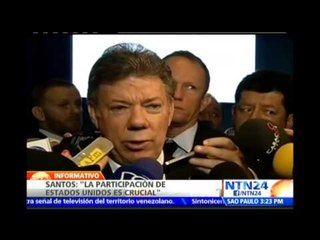Presidente Santos destaca la participación del Gobierno de EE.UU. en el proceso de paz