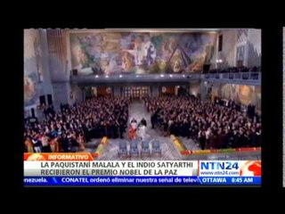 Malala y Kailash Satyarthi reciben el premio Nobel de la Paz en Noruega