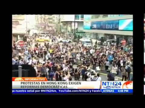 Hong Kong vive nuevas y duras protestas para promover reformas democráticas