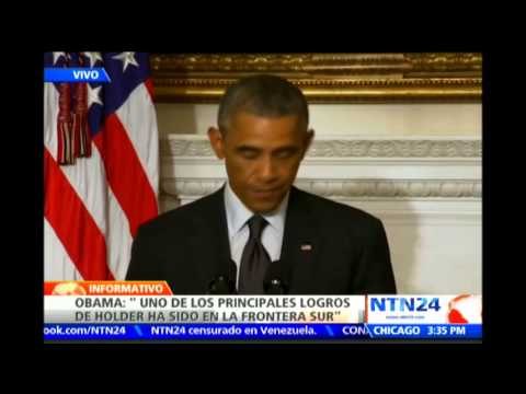 Obama destaca el gran trabajo de Eric Holder tras oficializar su renuncia como Fiscal