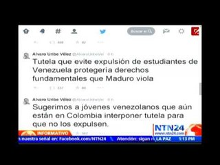 Álvaro Uribe llama a jóvenes venezolanos a interponer una tutela para evitar que los expulsen