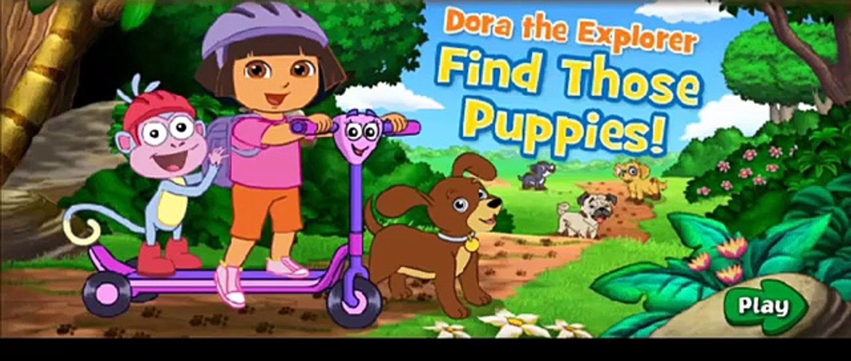 Dora l'exploratrice trouver ces chiots