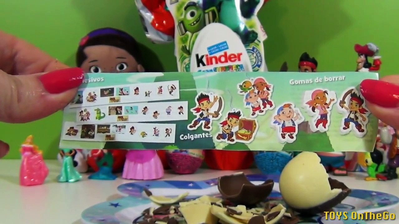 10 Huevos Sorpresa de Monsters University, Doctora Juguetes, Jake, Mickey Mouse y Princesa