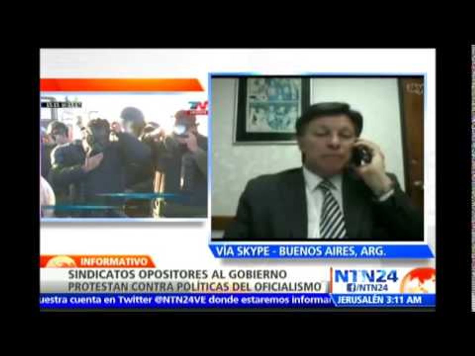 Diputado opositor argentino explica motivos que llevaron a sindicatos a convocar la huelga general