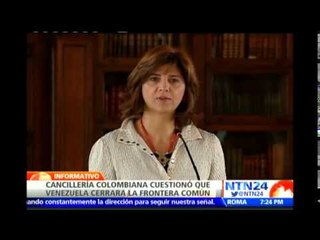 Canciller colombiana expresa su “inconformidad” por el cierre fronterizo nocturno con Venezuela