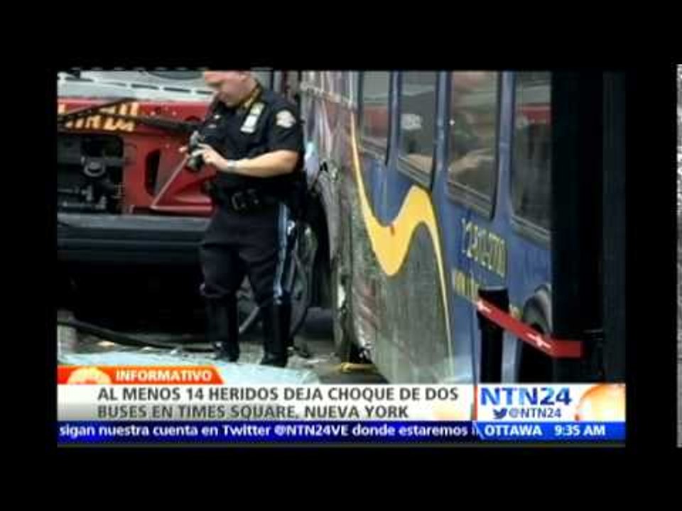 Choque de dos buses turísticos deja al menos 14 heridos en Nueva York
