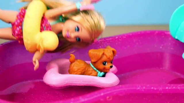 Frozen Kids & Chelsea Puppy Pool Slide Park with Felicia, Krista and Flippin' Pup Pool