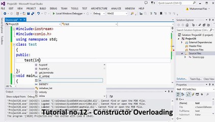 Tutorial no.12 - Constructor Overloading