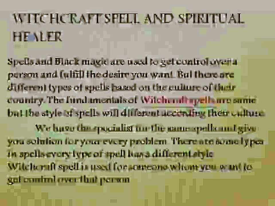 Witchcraft Spell And Spiritual Healer
