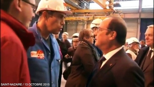 Hollande à Saint-Nazaire : un représentant CGT refuse de lui serrer la main