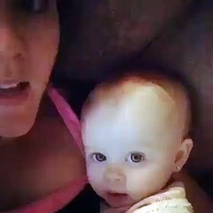 I love youuuhuhuhuuuu... Cute baby imitates mother