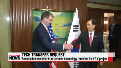 Defense minister to request KF-X technology transfer from U.S.