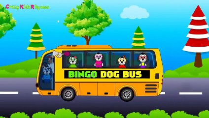Wheels On The Bus Nursery Rhyme _ Bingo Dog Bus Song _ Nursery Rhymes for Children Full an