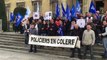 Rassemblement des policiers en colère devant le palais de justice de Reims