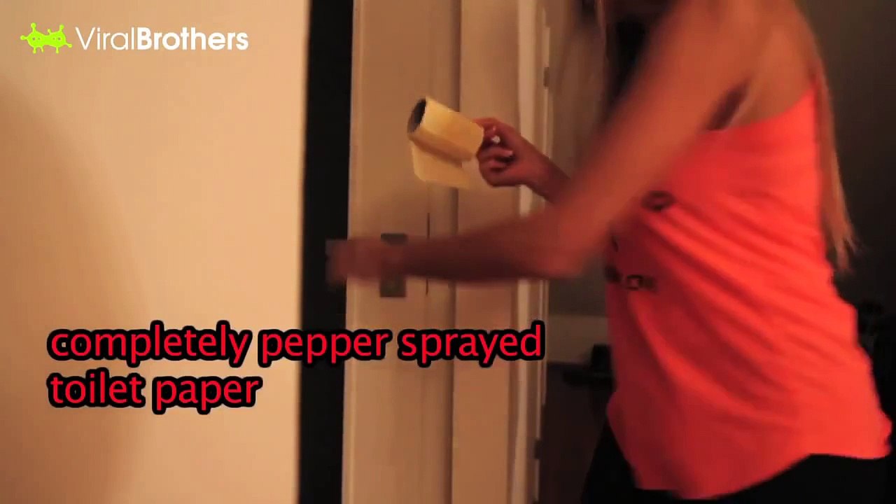 Girlfriends REVENGE Pepper Sprayed Toilet Paper in Butt Prank
